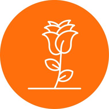 Gül çiçeği. Web simgesi basit illüstrasyon 