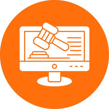 Müzayede ikonu. Web için yasa vektör simgelerinin özet çizimi