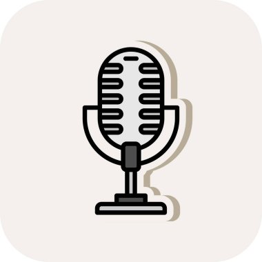 mikrofon simgesi, vektör illüstrasyonu basit tasarım