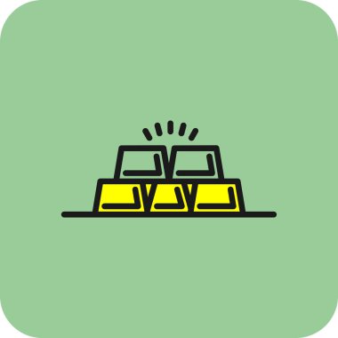 altın çubuk simgesi, vektör illüstrasyonu basit tasarım