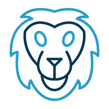 Aslan başı simgesi, vektör illüstrasyonu basit tasarım