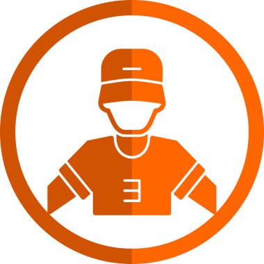 Beyzbol oyuncusu simgesi, vektör illüstrasyonu