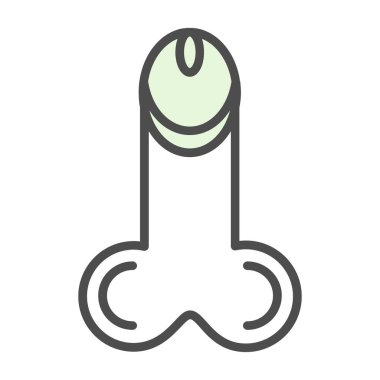 Flat penis icon, vector illustration