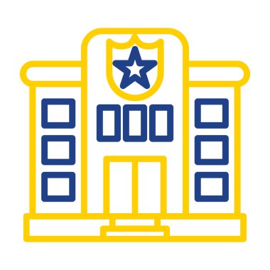 Polis karakolu web simgesi, vektör illüstrasyonu 