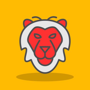 Aslan başı simgesi, vektör illüstrasyonu basit tasarım