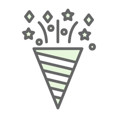 Konfeti düz simgesi, vektör illüstrasyonu 