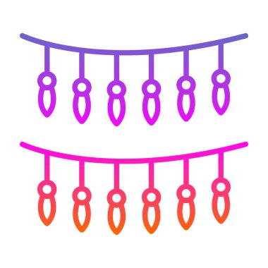 karnaval çelenkleri simgesi, vektör illüstrasyonu 