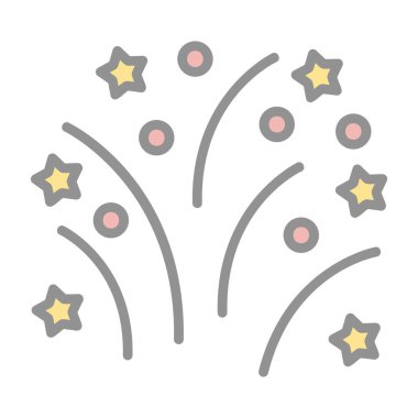 Havai fişek simgesi, vektör illüstrasyonu 