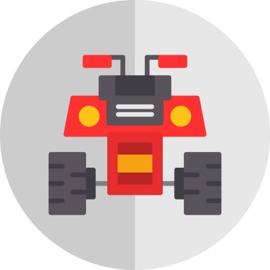 araç düz simgesi, vektör illüstrasyonu