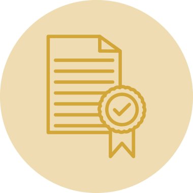 Sertifika. Web simgesi basit illüstrasyon