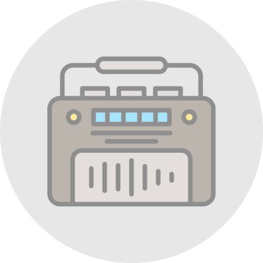 Retro radyo ikonu. Basit vektör illüstrasyonu