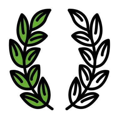 Defne çelengi ağ vektör simgesi