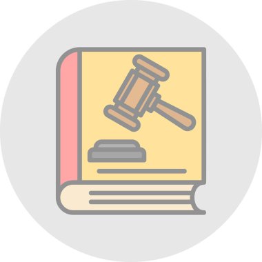 Hukuk kitabı simgesi, vektör illüstrasyonu basit tasarım