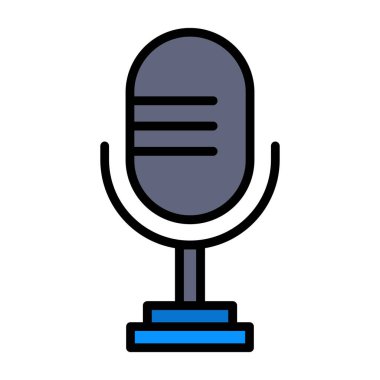 mikrofon simgesi, vektör illüstrasyonu basit tasarım