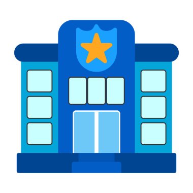 Polis karakolu web simgesi, vektör illüstrasyonu 