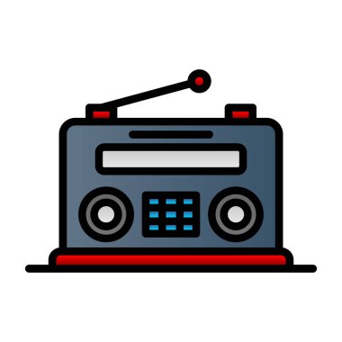 Retro radyo ikonu. Basit vektör illüstrasyonu