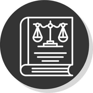 Adalet hukuku ikonu. İzole edilmiş ağ için basit hukuk hukuku vektör simgesi çizimi
