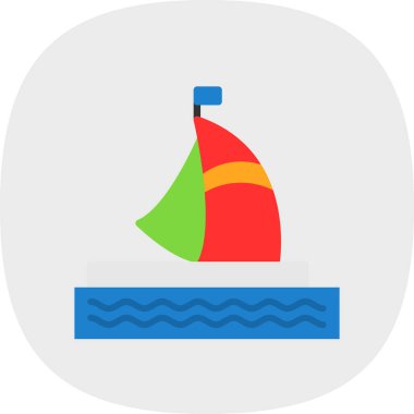 Yelkenli ikonu. özet çizim vektörü 