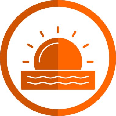 düz Gündoğumu ikonu vektör illüstrasyon tasarımı