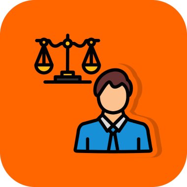 Hukuk vektörü düz renk simgesi