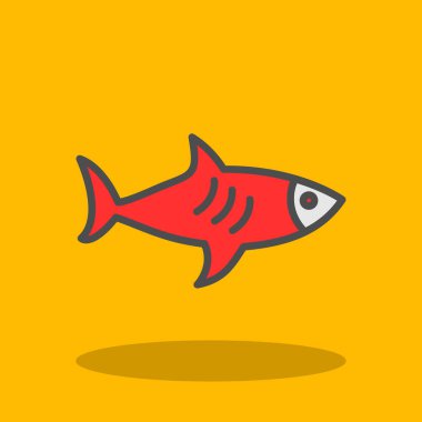 balık simgesi, vektör illüstrasyonu basit tasarım