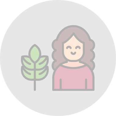 Kadın. Web simgesi basit illüstrasyon