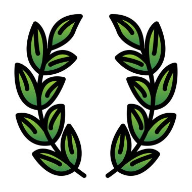 Defne çelengi ağ vektör simgesi