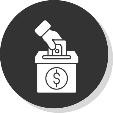 Kutu vektör düz simgesine para koymak