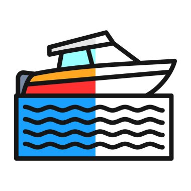 Hız teknesi ikonu vektör illüstrasyonu 