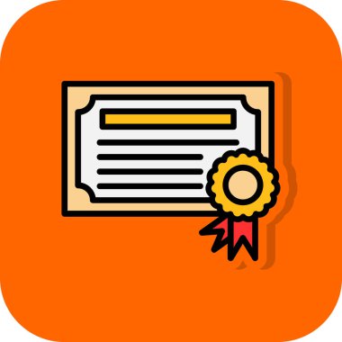 Sertifika ikonu vektör illüstrasyonu