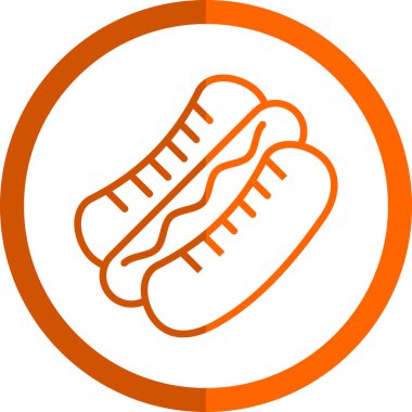 Hot dog simgesi, vektör illüstrasyonu basit tasarım