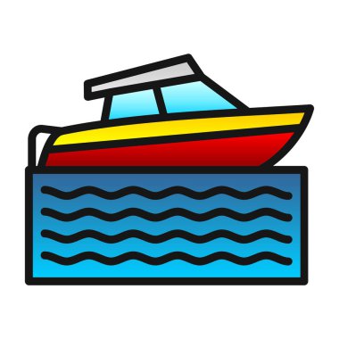 Hız teknesi ikonu vektör illüstrasyonu 