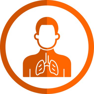 Akciğerler yuvarlak vektör simgesi