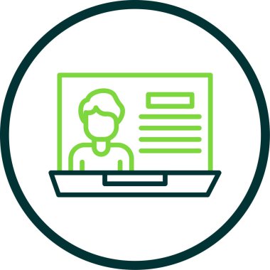 Bir dizüstü bilgisayar simgesinin vektör illüstrasyonu