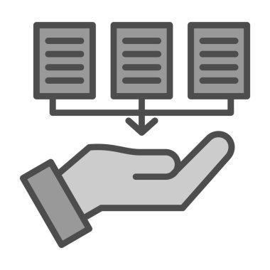 veri merkezi çizgi simgesi, vektör illüstrasyonu