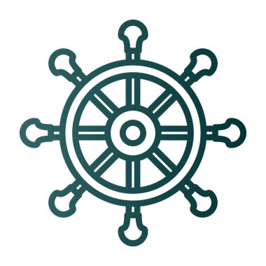 Direksiyon ikonu. Web için basit bir tekerlek vektör simgesi çizimi                    