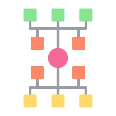 Algoritma ağ simgesi, vektör illüstrasyonu 