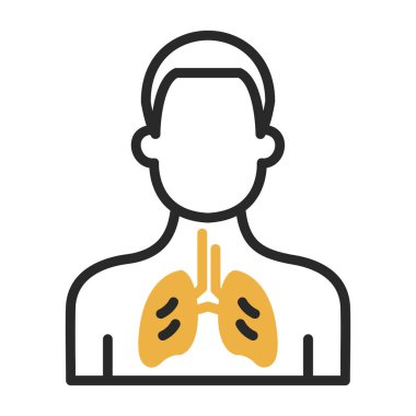 Ciğerleri Düz Vektör Simgesi