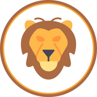 Aslan başı simgesi, vektör illüstrasyonu basit tasarım