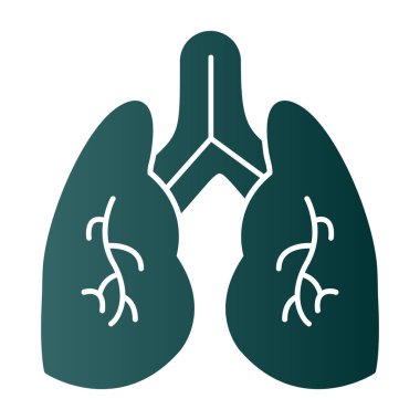 akciğerler web simgesi basit illüstrasyon 