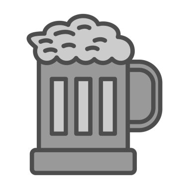 Bir bardak bira ikonu, vektör illüstrasyonu basit tasarım