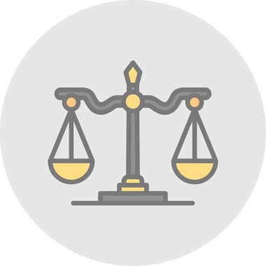 Adalet Ölçekleri simgesi web basit illüstrasyon