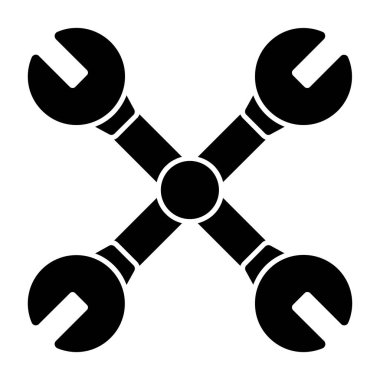 Çapraz anahtar ağ simgesi, vektör illüstrasyonu 