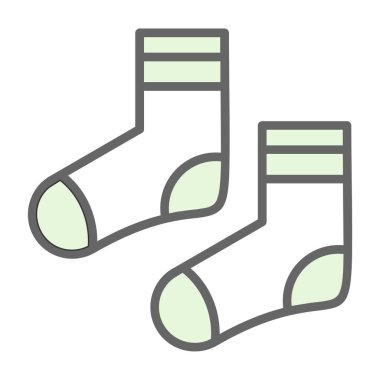 iki çorap düz simgesi, vektör illüstrasyonu