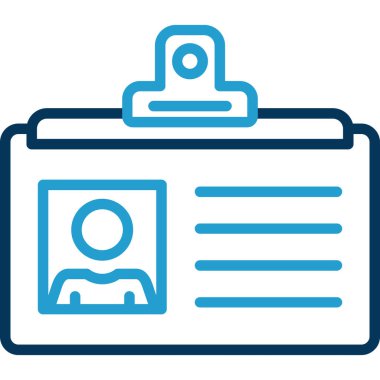 kimlik kartı simgesi, vektör illüstrasyonu, tasarım