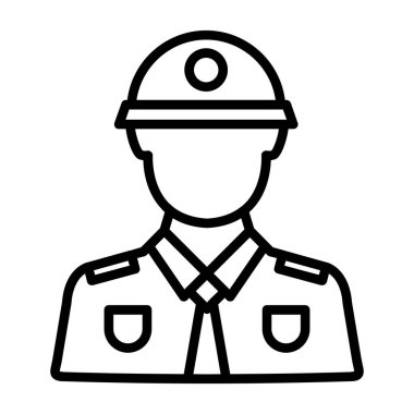 İşçi simgesi. Web için görev vektör simgelerinin özet çizimi