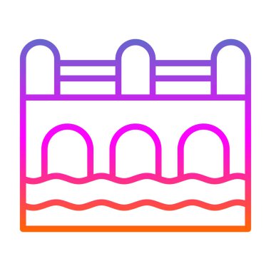 Yüzme havuzu simgesinin vektör illüstrasyonu