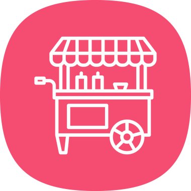 Basit yemek arabası simgesi, vektör illüstrasyonu