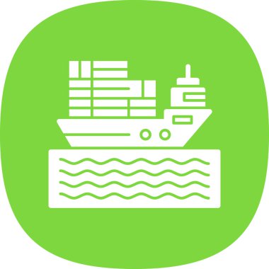 Kargo gemisi kutsal kişilerin resmi, vektör çizim