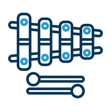 Mavi ksilofon vektör çizimi basit tasarım